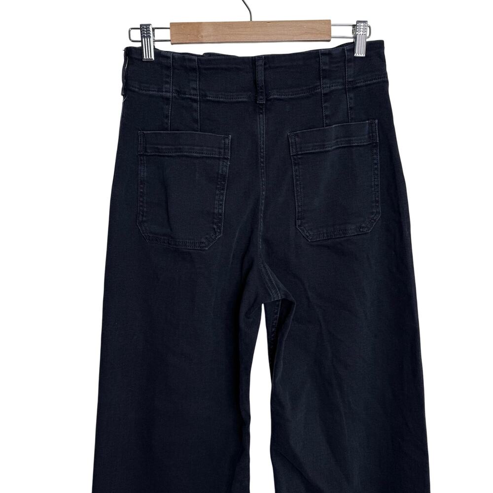 NEW Anthropologie Maeve The Colette High-Rise Crop Wide-Leg Jeans Black Size 29 - Picture 5 of 7